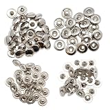KUKU工房 バネホック ホック ボタン レザークラフト ハンドメイド 50組セット (8mm, シルバー)