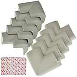 JSDDE　ベビー　安全　コーナークッション角　コーナーガード　弾力　L型 10個セット　家具　punbr材質　取付テープ付　赤ちゃん、老人を守る　 (グレー)