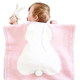 ベビーブランケット タオルケット キッズ 赤ちゃんすやすや お昼寝 大判 うさぎ 毛布 ひざ掛け hibote 80*100cm ピンク