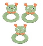 Angel Dear 3個リングRattlesセット、グリーンモンスター