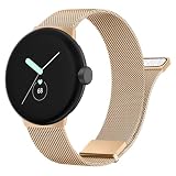 [Amzpas] 交換ベルト for Google Pixel Watch バンド Pixel Watch2 交換ベルト, ステンレス製金属 ンバンド 交換ベルト 調節可能 (ローズゴールド)