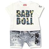 BABYDOLL（ベビードール） 親子ペア パイン柄ロンパース-子供服 男の子 女の子 コーデ風 ベビー キッズ -0577B 70cm ホワイト