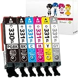 Shower インクカートリッジ キヤノン用 BCI-331XL (BK/C/M/Y/GY)+ BCI-330XL (顔料BK) 【顔料】6色セット (大容量) 互換インク QR/WEB説明あり 【Green Shower製】は国内梱包検品を実施【安心一年パック】 BCI-331XL+330/6MP BCI-330XLBK