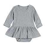 MIOIM ロンパース カバーオール ボディースーツ 長袖 カットソー 無地 グレー 赤ちゃん ベビー用 キッズ 子供服 73 80 90 100