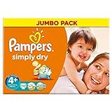 Pampers Simply Dry Size 4+ Maxi Plus 9-20Kg (70) - Pack of 6 by Pampers