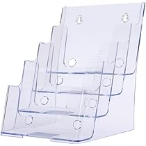 Amazon | ツーウェイパンフレット立て 透明 A5 4段 【 卓上 壁掛け