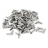 uxcell コーナープロテクタ ジュエリーケース箱 本 鉄 シルバートーン 22mmx6mm 100個入り