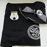 ガーデニングエプロン（ブラック/ローズ）とガーデニングハット（ブラック）の2点セット ノーブランド品