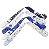 Kolamom Pacifier Clip Toys Holder Unisex for Boys for Girls One-Hand Adjustable 2 Plastic Snaps Baby