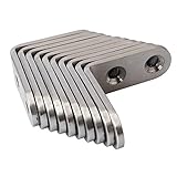 Alise Stainless Steel Heavy Duty "L"Glass/Wooden Bracket Wall Hanging Shelf 1.6×1.6 Inch 5 Pair,Brus