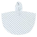 [ローアスポス] ポンチョ キッズ レイン コート 子供 用 カッパ 雨具 (白色/ボーダー柄)