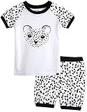 [Vaenait Baby]キッズ12ヶ月-7歳綿100％ルームウェア半袖パジャマ寝間着上下セットBlack Cheetah XL