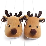 AMAA 赤ちゃん靴　ベビーシューズ　 歩行練習　可愛い　クリスマス　鹿　エルク　秋冬　保温　柔らかい