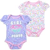 スーパーガール幼児ベビーGirls " Girl Power " 2 - Pack Creeper Set US サイズ: M カラー: ピンク