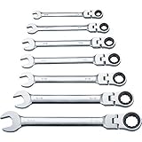 MintCraft Pro FPG7I Flexible Ratchet Wrench Set Sae, Silver, 7-Piece [並行輸入品]