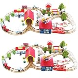 CHILDREAMレールTransportation組み合わせ木製Play Houseおもちゃfor Boys and Girls