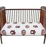 College Covers AUBCSFSWPR Auburn Tigers Baby Crib Fitted Sheet Pair, White