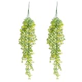 Zhhlinyuan 2pcs Artificial Leaves Vine Ivy Silk Greenery Wedding Party Artificial Hanging Plant Gree