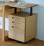 ISSEIKI ワゴン WAGON デスク キャビネット 天板昇降機能付 木製 【L-21-2】