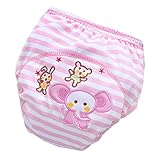 Kesoto ベビー　赤ちゃん用　トイレトレーニングパンツ　おむつ　トイレ　布おむつ　弾性バンド　動物の柄　刺繍　全5種類 - 象, 18-36ヶ月
