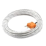 uxcell 熱電対プローブ オレンジ ホワイト 金属 コネクタ 測定ワイヤ 温度管理 1個入り