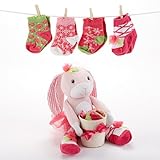 Baby Aspen, Hannah Hop-in-Socks Plush Baby Bunny & Socks Gift Set, 0-6 Months by Baby Aspen [並行輸入品]