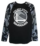 Golden State Warriors Basketball Adult Medium NBA Authenticチームロゴ長袖パフォーマンスシャツ – ブラック/グレー/ホワイトデジタルカモ