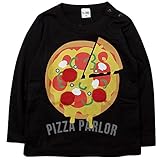 《春夏対応》 CHEEK ROOM(チイクルーム)  製品洗い加工済み42/2天竺ピザ長袖Tシャツ 110cm /BK NO.B-470206