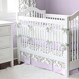 Carousel Designs Lilac and Gray Traditions Damask 3-Piece Crib Bedding Set by Carousel Designs