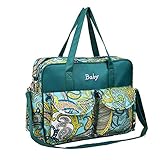 桜の雪　おしゃれ　マザーズバッグ　ママバッグ　トートバッグ / 斜めがけ 　軽量　 (グリーン)