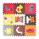 Kesoto ベビージム　プレイマット　ベビーパズルマット　ジョイントマット シリーズ 子供　遊び場　動物/海洋/果物の形　約30 * 30 * 0.8cm - 動物-B, 約30 * 30 * 0.