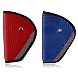 GOOMAND シートベルト サポーター 子供用 シートベルト調整パッド シートベルトカバー 取り付け簡単 チャイルドシート保護用品 2個セット(レッド + ブルー)