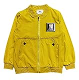 [もうほうきょう] 男の子 子供服 新型のコートスタジャン カジュアル野球ウェア プリントコート ショートジャケット 秋春コート (140, イエロー)