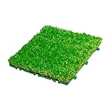【超リアル　ふさふさ】【10枚セット(1枚30×30cm)】リアル人工芝 ジョイント式マット・パネル・はめ込み式・芝生・お庭・屋内・屋外・子供部屋・ゴルフ・パター・ベランダ・ペット・簡単設置・気持ちい