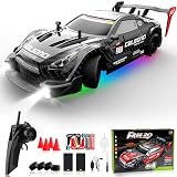 LFOLUSU リモートコントロールカー RCドリフトカー 1:16スケール 4WD RCカー LEDライト付き 2.4GHz 28km/h RTR 高速レーシング スポーツおもちゃ車 大人 男の子 女の子 キッズ ギフト 充電式バッテリー2個