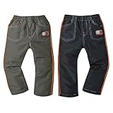 ベビー服 男の子 ロングパンツ ボトム 裏フリース 反射材 ワッペン ウエストゴム 男児 ベビー (1.カーキ/90cm)