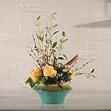 BAGEHUA 梅の花ローズの花の花柄のシルクのシミュレーションセラミック壺花柄スーツ装飾が施されたリビングルームの装飾は造花