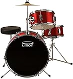 Union DBJ3071(MR) 3-Piece Junior Drum Set with Hardware Cymbal and Throne - Metallic Red [並行輸入品]