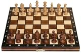Wooden Magnetic Chess Set - 10 1/2" Folding Board - 2" King - Brown