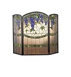Meyda 27235ステンドグラスティファニー/ Tiffany暖炉から画面を花柄Ele、 40" Width x 34" Height 27235