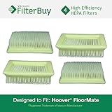 4 - Hoover FloorMate Washable HEPA Filters, Part 40112050. Designed by FilterBuy to fit All Hoover F