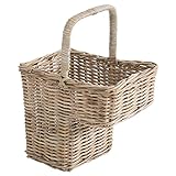 ウィッカー長方形階段バスケットin Koobooグレー