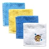 Luvable Friends 4 Pack Super-Soft Washcloths, Brown Monkey by Luvable Friends [並行輸入品]