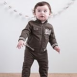 【dave&bella(デイブ・ベラ)】【秋冬/セットアップ】 スポーツカジュアル　上下セットアップ　ジッパーシャツ　アーミーグリーン　70cm80cm/90cm/100cm【シンプル・上品・フォーマ