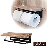 トイレットペーパーホルダー 2連 トイレ 木製 ヴィンテージ ジョーカー トイレットペーパーホルダー 2連 ダブル 41-021