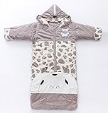 Cute Minor　秋冬　パイプ　長くて厚い　可愛い　動物　カートーン　袖式縞模様　男女　赤ちゃん　/　ベビー　長袖　蹴ることを防止　取り外し可能袖　　保温　寝袋　/着るベビー布団/お昼寝毛布 (乳