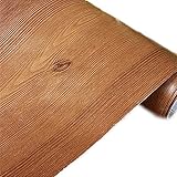 [Yullymerry] 壁紙 シール 木目 模様 60cm × 10m 木 DIY 模様替え リフォーム (胡桃木)