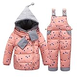 Snone秋冬 防寒着 幼児服 ベビー服 厚手 保温　ダウンオーバーオール＆ダウンジャケット 二点セット アウターウエア ロンパース オールインワン
