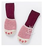 Helen Baby 赤ちゃん ベビー 新生児 あったか靴下セット 獣足 滑り止め付き タイツ付き 厚手 男の子 女の子 キッズ ベビーソックス（S,ピンク）