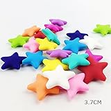 Mamimami Home 歯がためジュエリー ネックレス DIY用 スター ビーズ 37MM 10個 ベビー 歯固め おしゃぶり 出産祝い 内祝い ママ/パパ 看護 ペンダント かわいい カミカミビ